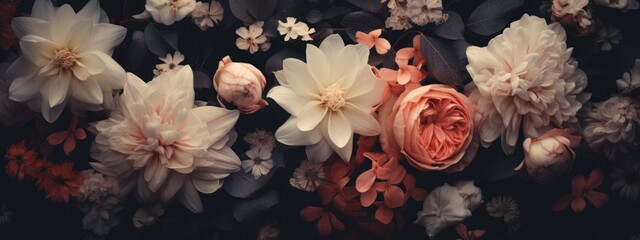 A bunch of colorful flowers arranged neatly on a table.