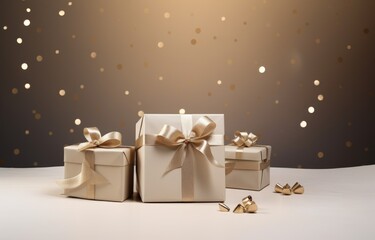 A collection of brightly wrapped presents neatly arranged on a table, ready to be opened and enjoyed.
