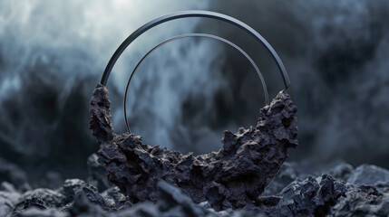 Abstract black background with glass elements
