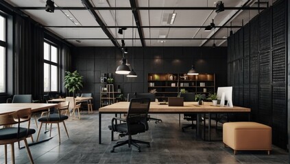 _Contemporary_coworking_office_interior_with_black_tile