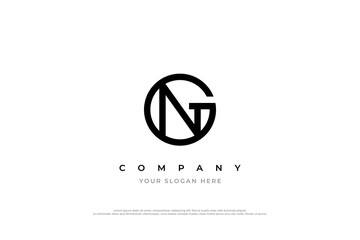 Initial Letter NG Logo or GN Logo Design - obrazy, fototapety, plakaty