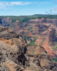 Stunning view of Waimea Canyon State Park (also known as Grand Canyon of the Pacific) on the island of Kauai, Hawaii