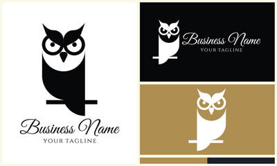 silhouette vector owl logo template