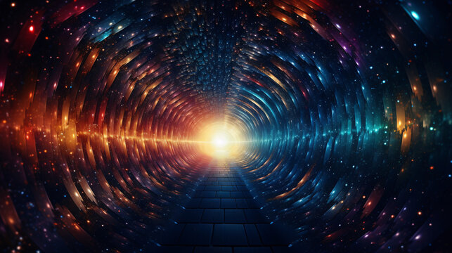 Through time and space tunnel.
