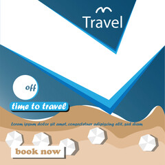 Unique Square beach modern Social Media banner Template. Promotional square web banner for social media. Elegant sale and discount promo.