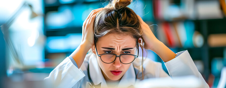 A Young Female Scientist With A Worried Look