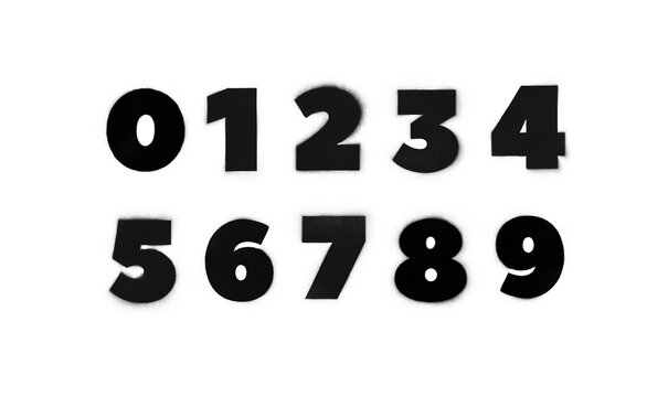 Graffiti Spray Font Typography PNG Numbers