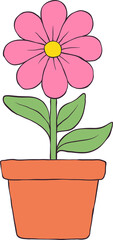 Flower in pot clipart design illustration