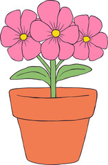 Naklejka na ściany i meble Flower in pot clipart design illustration