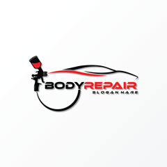 Illustration vector graphic of Auto Car Body Paintings logo design template, Perfect logo for business related to automotive industry