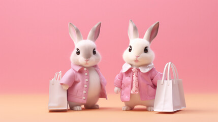 Two cute rabbits