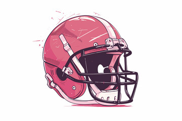 Fototapeta premium American football helmet, hand drawn in pink color