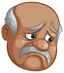 Cartoon of a concerned, elderly gentleman's face