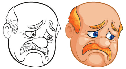 Two elderly men with worried and sad expressions