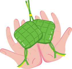 Hand holding Ketupat