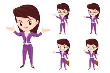 business woman standing character 08