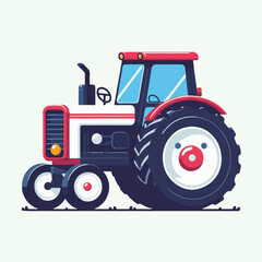 agriculture tractor isolated white background flat vector
