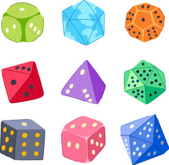 dice set cartoon vector illustration