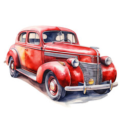 vintage car isolated on white