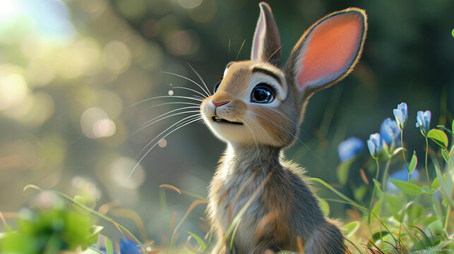 A cartoon rabbit