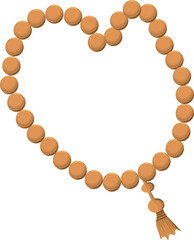 Rosary beads isolated muslim prayer tasbih sketch