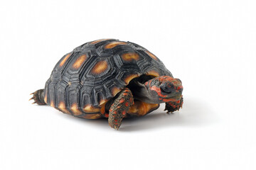 Obraz premium Cherry Head turtle closeup on isolated backgtound, Cherry Head closeup