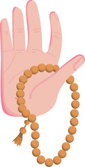 Muslim hand with Tasbih vector