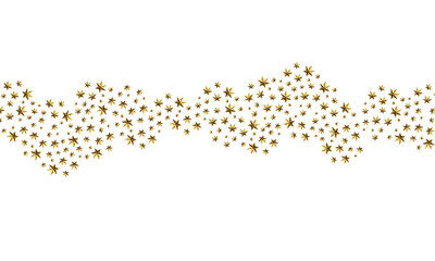 Seamless gold stars frame. Luxury gold stars, dusty particles, gold dusty particles. Png image. 