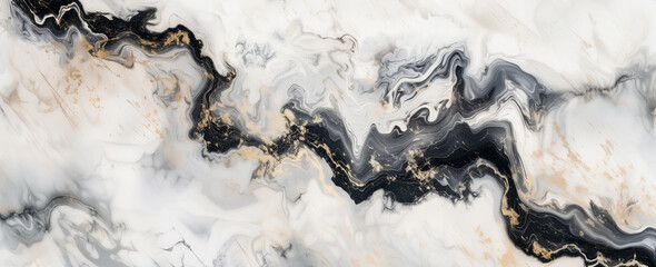 Elegant marble texture with swirls of black and gold.