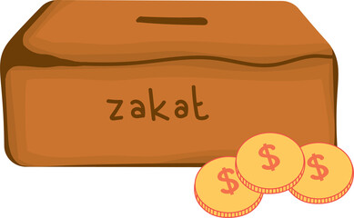 Vector illustration and concept of zakat fitrah in the holy month of Ramadan. zakat al fitr, helping the economy to others and other celebrations.