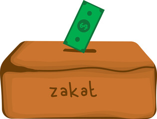 Vector illustration and concept of zakat fitrah in the holy month of Ramadan. zakat al fitr, helping the economy to others and other celebrations.