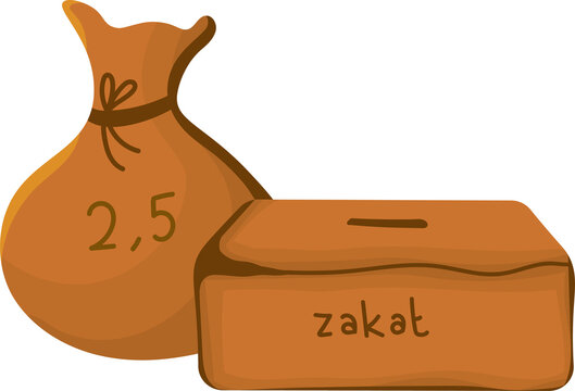 Vector illustration of zakat fitrah in the holy month of Ramadan