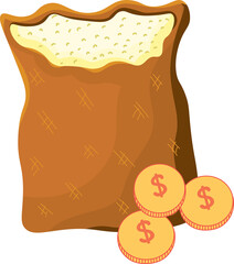 Vector illustration of zakat fitrah in the holy month of Ramadan