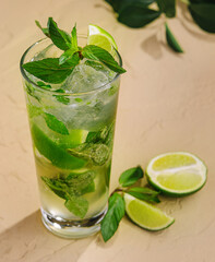 Mojito summer citrus cocktail with lime and mint