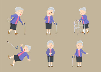Elderly people old women characters 007