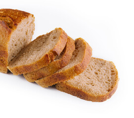 Whole wheat bread isolated on white