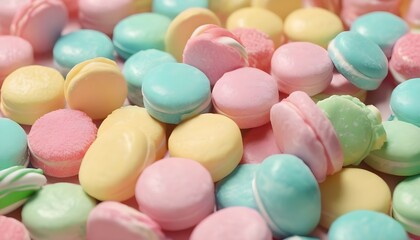 Fototapeta na wymiar Multitude of pastel colors sugar candies