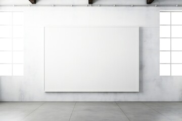 Billboard sign with electric installation empty banner white background Generative Ai