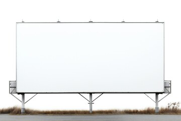 Obraz premium Billboard sign with electric installation empty banner white background Generative Ai