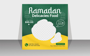 Ramadan online food sale social media post for promotion, ads, advertising, presentation on Instagram