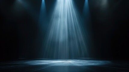 Spotlight illuminated the empty stage for contemporary dance