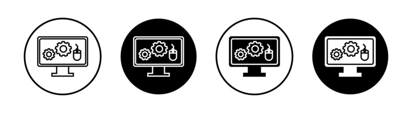 Back end flat line icon set. Back end Thin line illustration vector