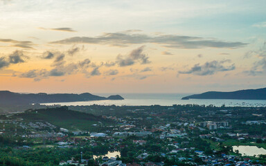 Phuket city mountain view in Thailand