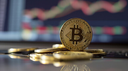 Bitcoin. Crypto currency background.