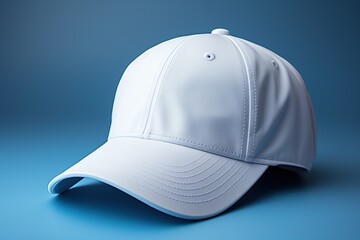 White baseball hat mockup illustration on studio background