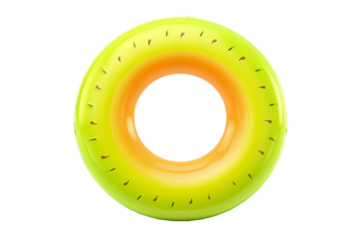Colorful swim inflatable ring or rubber ring isolated on background, summer vacation concept,  swim tube for pool.