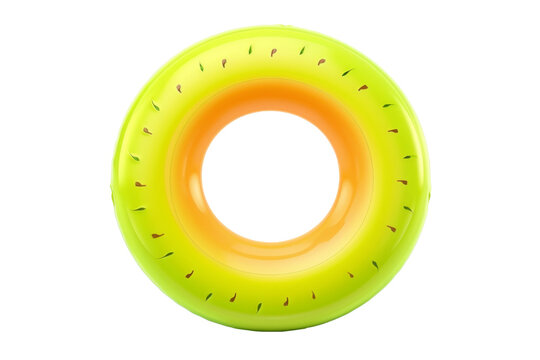 Colorful swim inflatable ring or rubber ring isolated on background, summer vacation concept,  swim tube for pool.