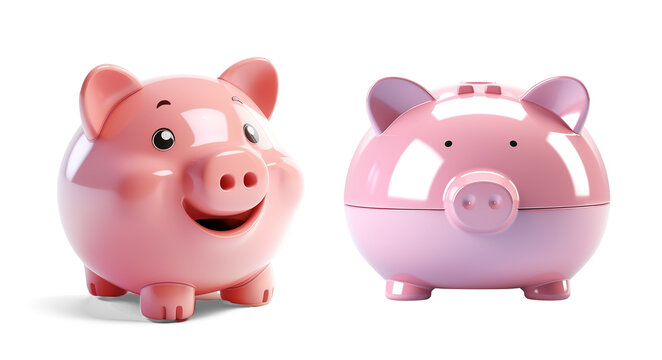 3d cartoon illustration piggy bank on transparent png background