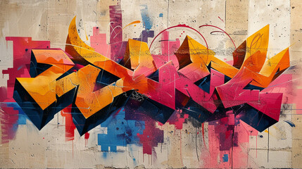 Urban expression with graffiti letters bold and colorful telling stories of the streets