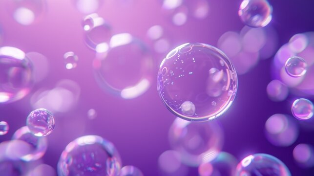 Abstract Purple water bubbles background
